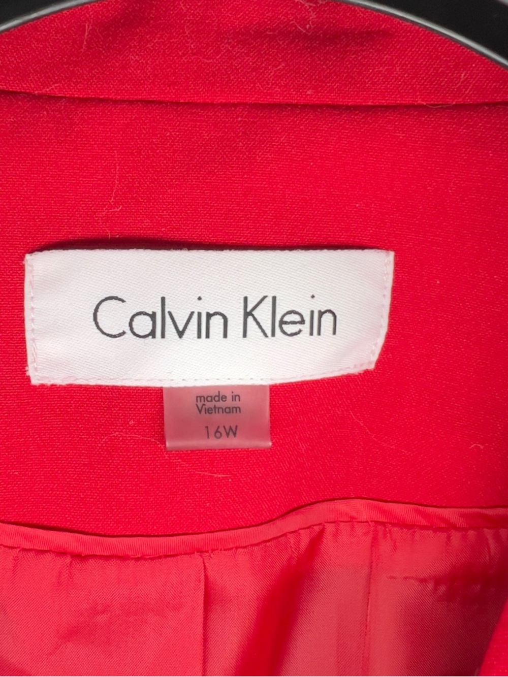 Calvin Klein Bright Red Single-Button Blazer - Picture 3 of 7